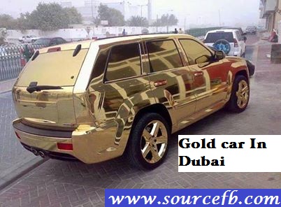 Gold Car In Dubai