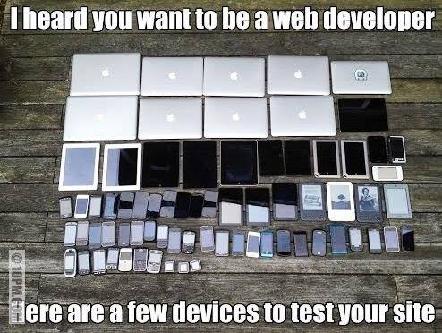 Web developers many devices for testing