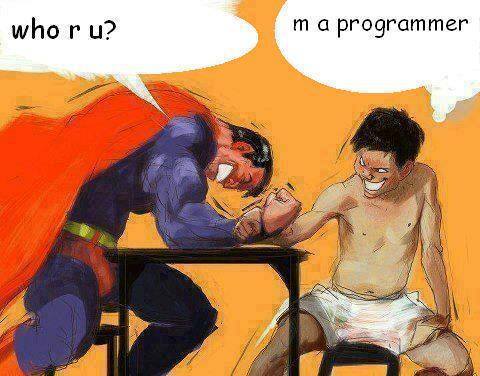 Super man fight with the Programmer